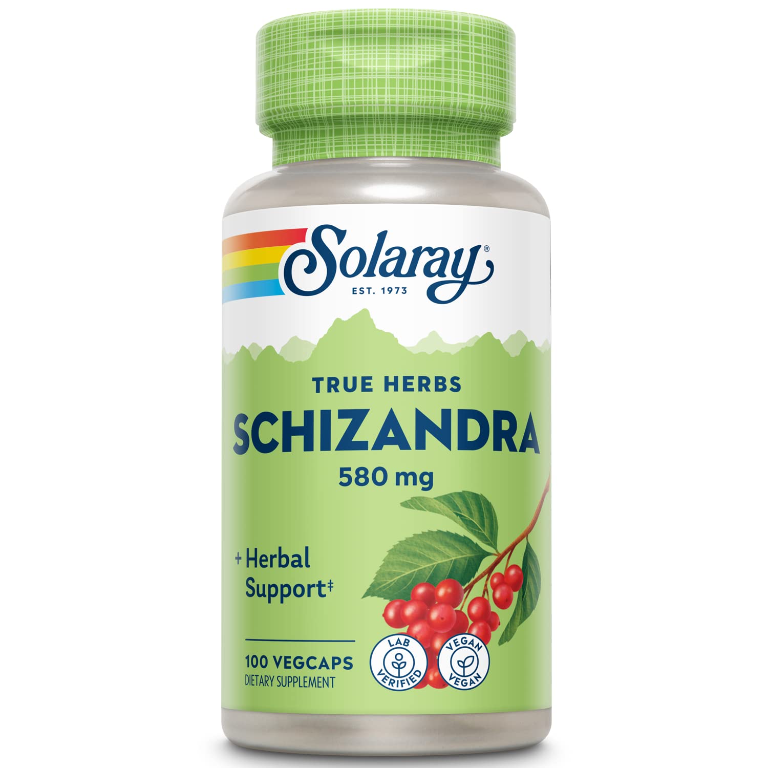 SOLARAY Schizandra 580 mg – Schisandra Supplement for Body Health & Wellness | 100 Servings, Vegan