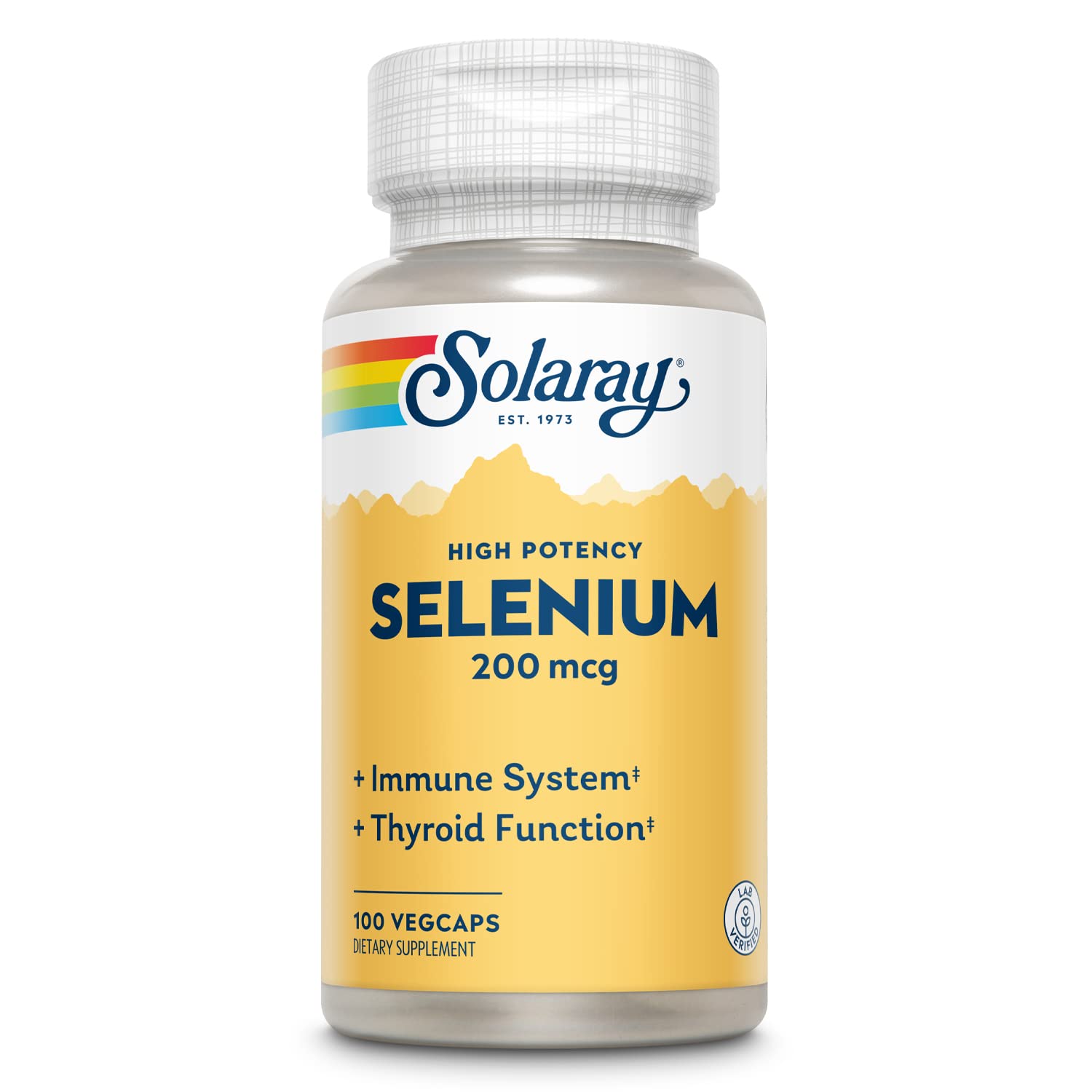 Solaray Selenium 200 mcg High Potency - 100 VegCaps | Immune, Thyroid & Antioxidant Support