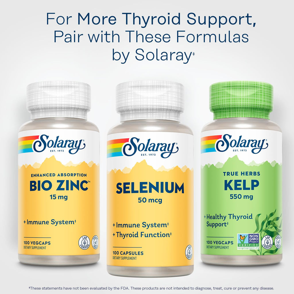Solaray Selenium 50 mcg, Healthy Immune System, Thyroid Function & Antioxidant Support, 100 Capsules