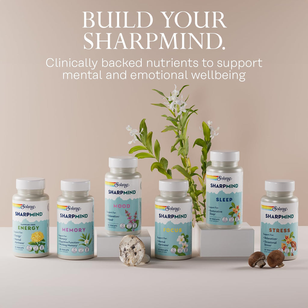 SOLARAY SharpMind Stress Support – Nootropic Mood with Ashwagandha & L-Theanine
