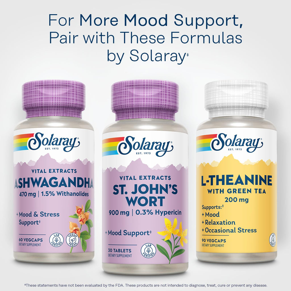 SOLARAY St John's Wort 900 mg – Mood Support & Brain Health (0.3% Hypericin) | 60-Day Guarantee