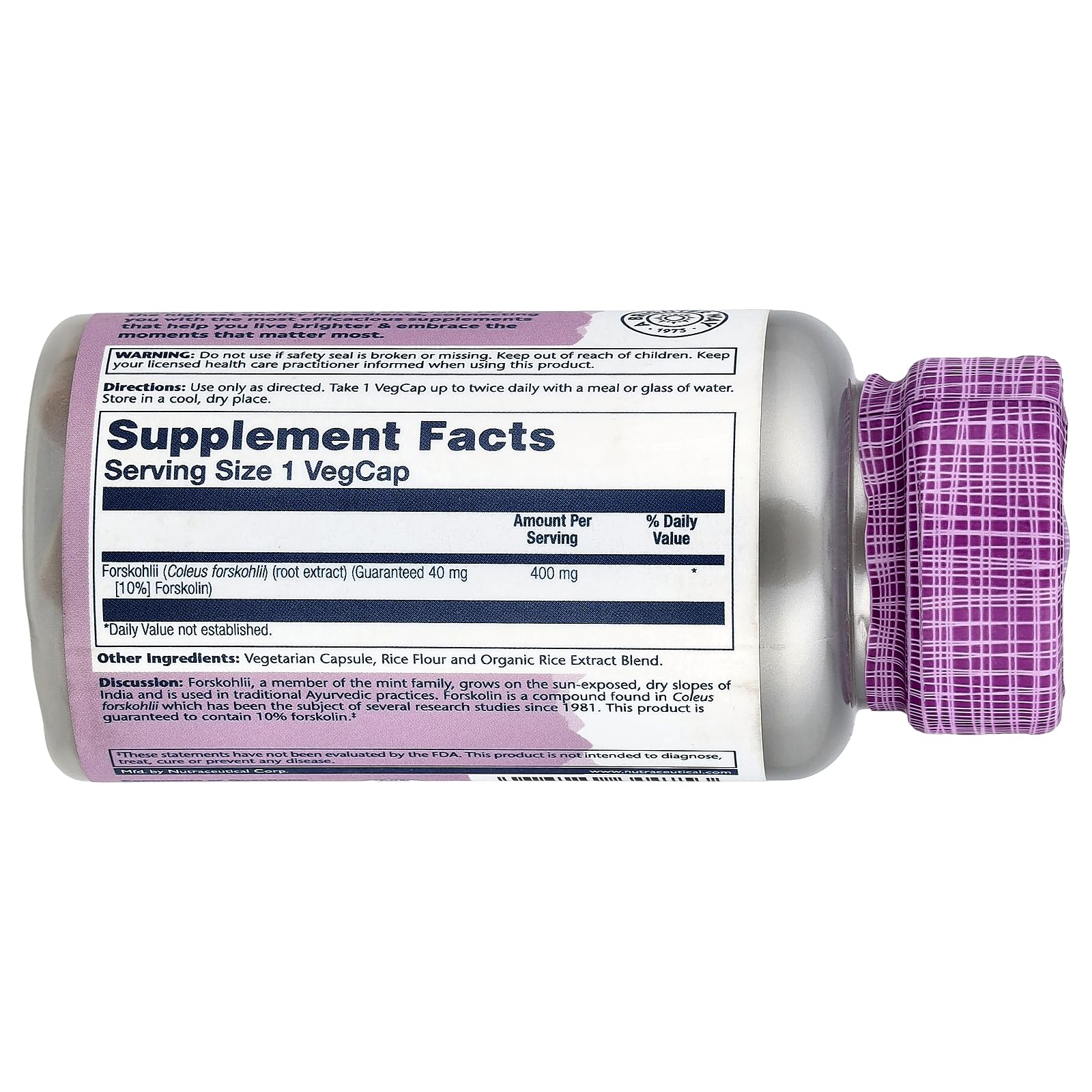 SOLARAY Super Forskohlii Extract Vegetarian Capsules, 400 mg | 60 Count