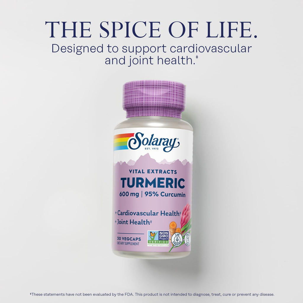 SOLARAY Turmeric 600mg – 95% Curcuminoids | Joint, Gallbladder & Liver Support