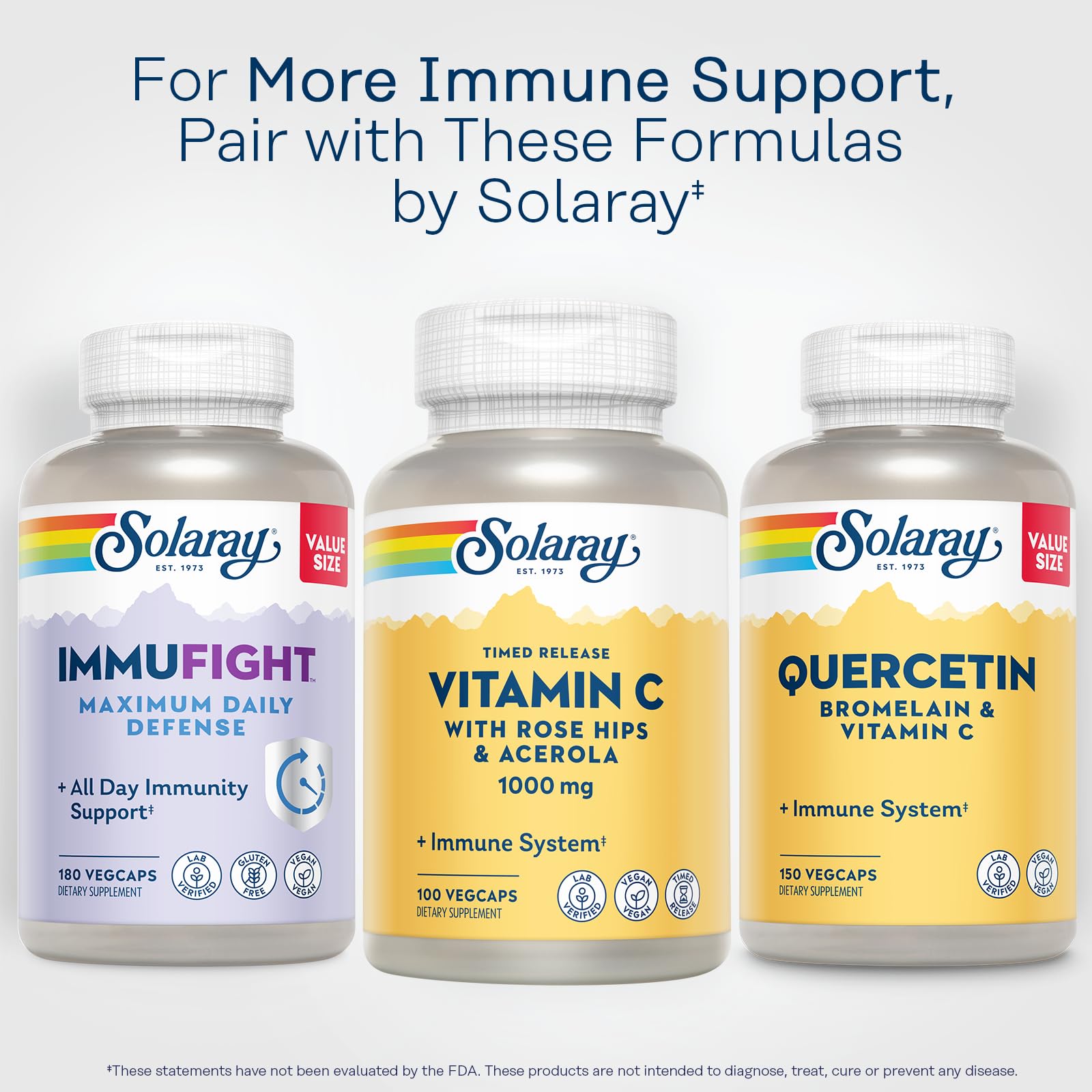 SOLARAY Vitamin C 1000mg Time Release – Rose Hips & Acerola – Vegan, 100 Servings