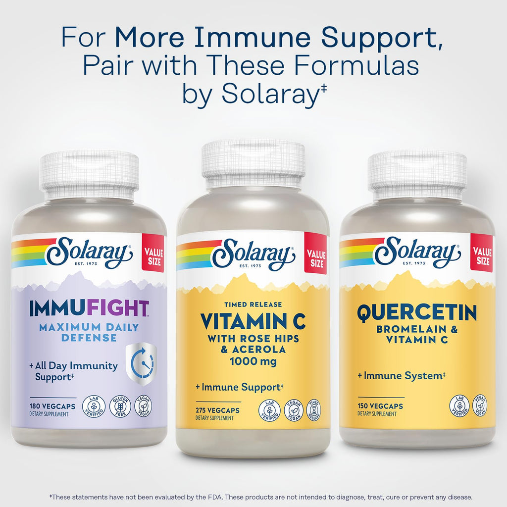 SOLARAY Vitamin C 1000mg Timed Release – Immune Support (Rose Hips & Acerola)