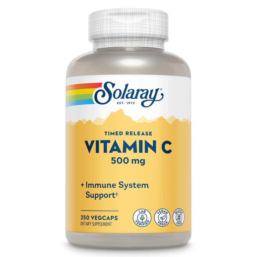 SOLARAY Vitamin C 500mg | Two-Stage Timed Release Immune Support - Vegan & Gluten Free