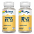 SOLARAY Vitamin D3 + K2 – Calcium Absorption & Heart Health (Non-GMO, Soy-Free)
