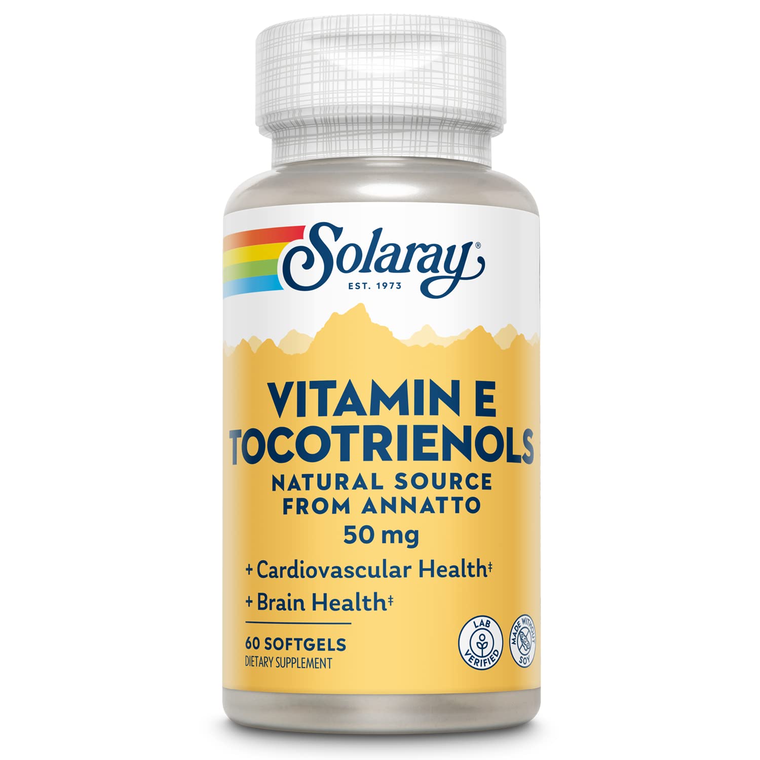 SOLARAY Vitamin E Tocotrienols 50mg 50ct | Brain Health, Soy Free