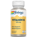 SOLARAY Vitamin K-1 100mcg | Healthy Bone Structure, Blood Clotting & Protein Synthesis Support | Non-GMO, Vegan & Lab Verified | 100 Tablets
