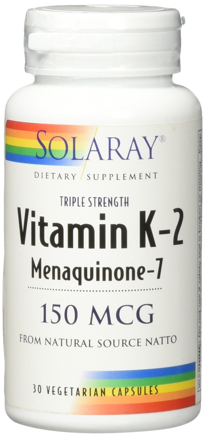 Solaray Vitamin K-2 MK-7 150 mcg Triple Strength | Heart & Bone Health | 30 ct