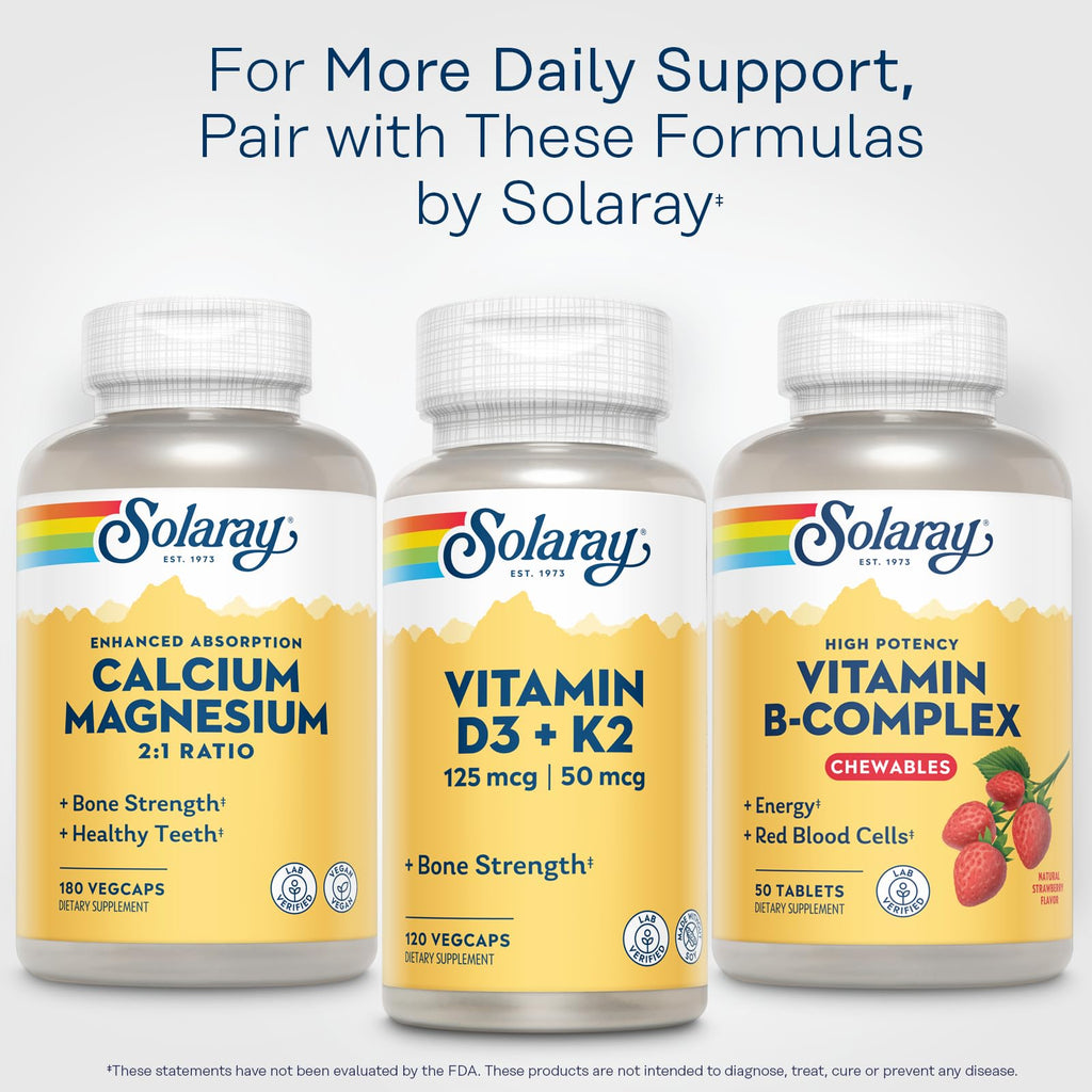 SOLARAY Vitamin B-Complex Chewables – Strawberry – Healthy Energy, Metabolism & Red Blood Cell Support | 50 Tablets (Pack of 2)