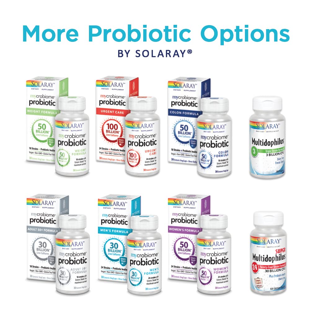 SOLARAY Multidophilus 12 Strain Probiotic – 20 Billion CFU, Digestive Health