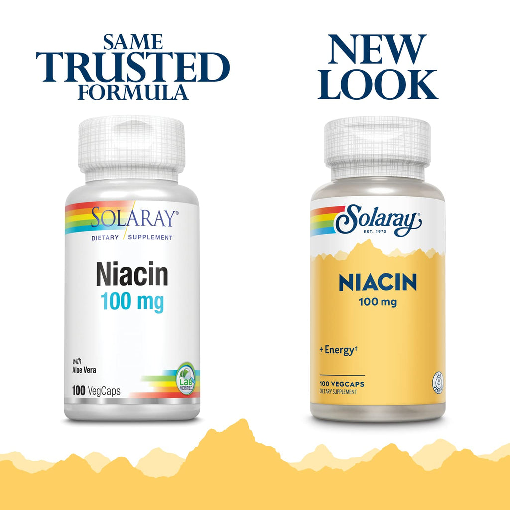 SOLARAY Niacin 100 mg, Vitamin B3 | Skin Health, Nervous System & Circulation Support | 100ct