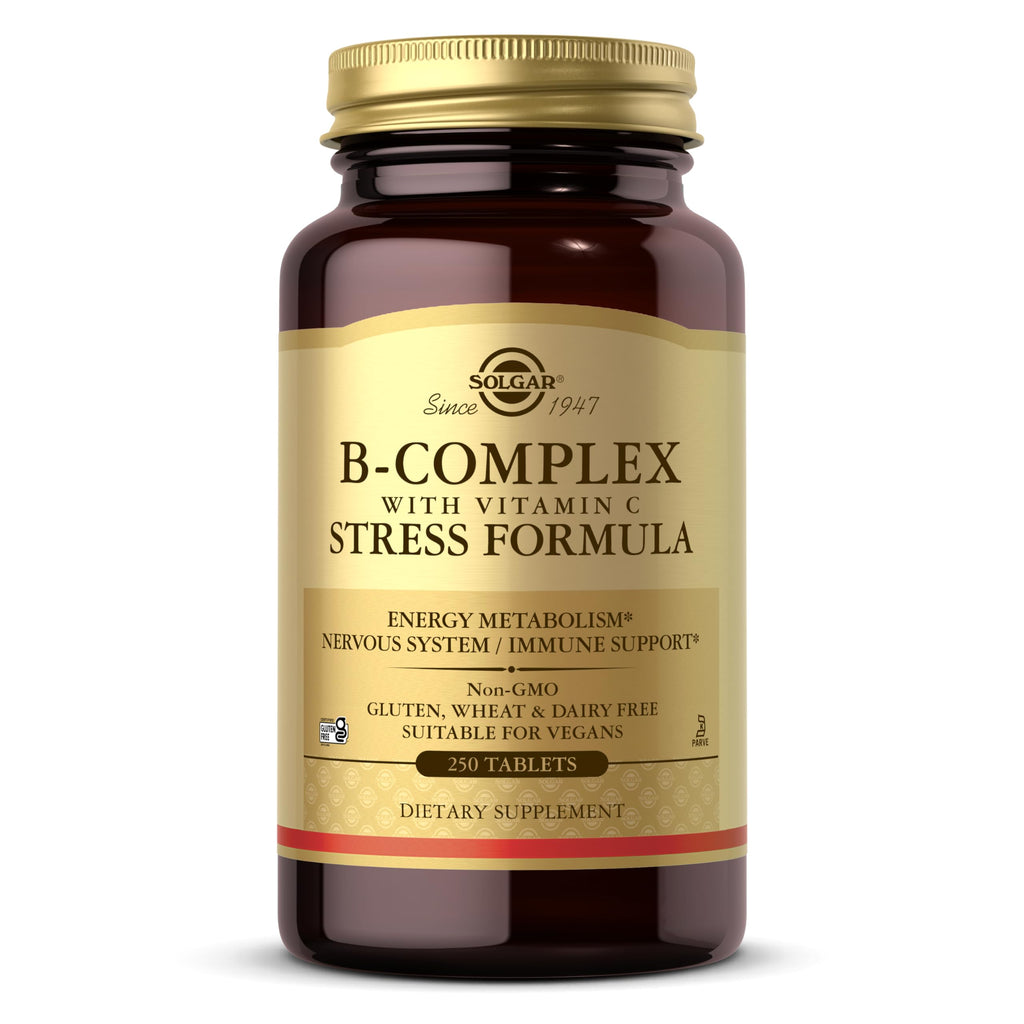 Solgar B-Complex with Vitamin C Stress Formula - 250 Tablets | Energy Metabolism, Nervous System & Immune Support