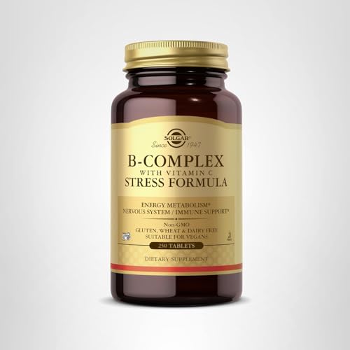 Solgar B-Complex with Vitamin C Stress Formula - 250 Tablets | Energy Metabolism, Nervous System & Immune Support