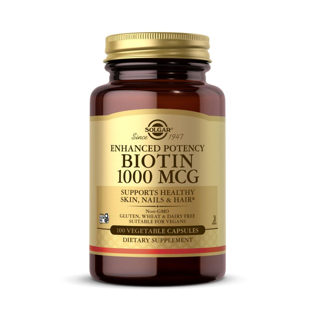 Solgar Biotin 1000 mcg - 100 Vegetable Capsules | Skin, Nails & Hair