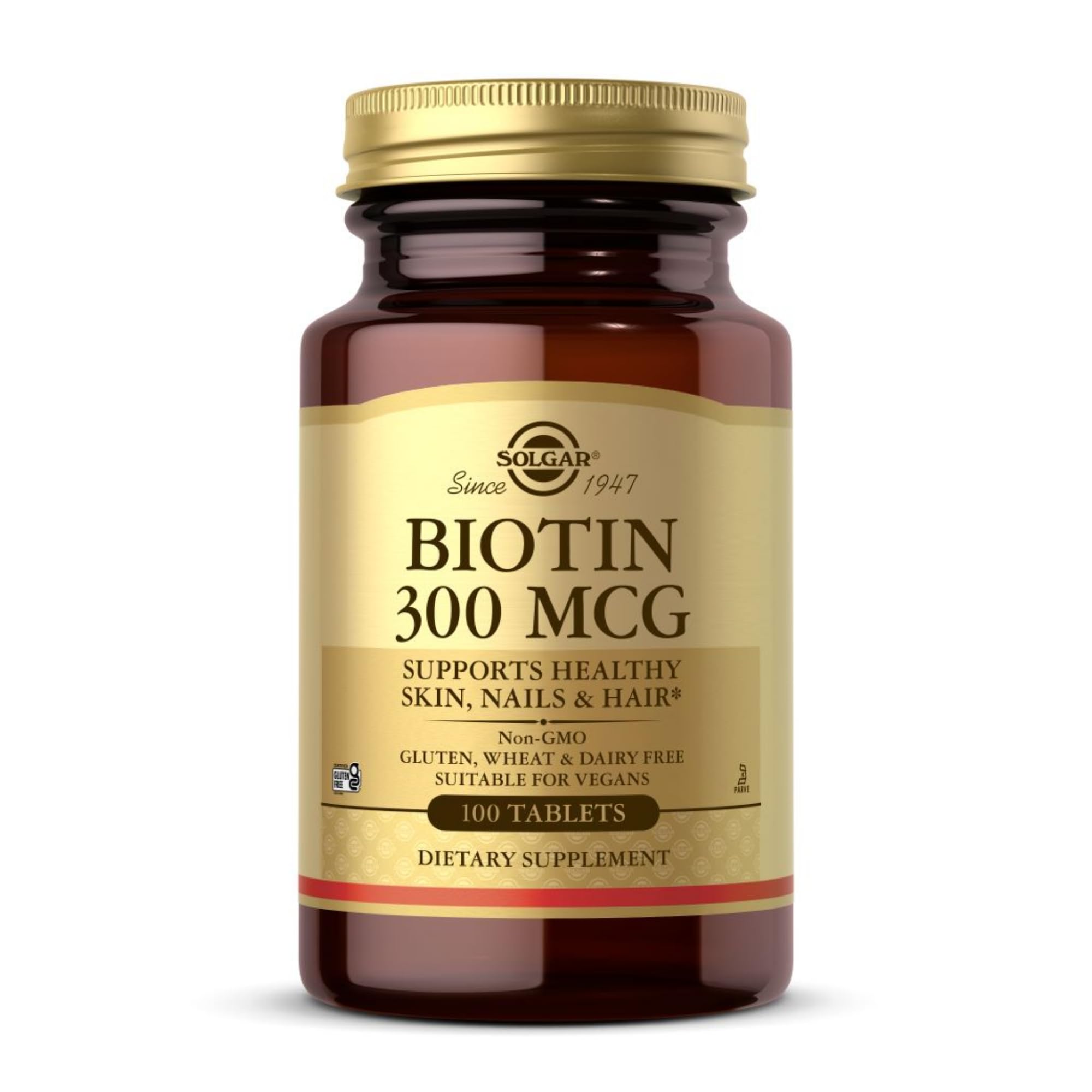 Solgar Biotin 300 mcg – 100 Tablets | Vegan, Non-GMO, Gluten Free