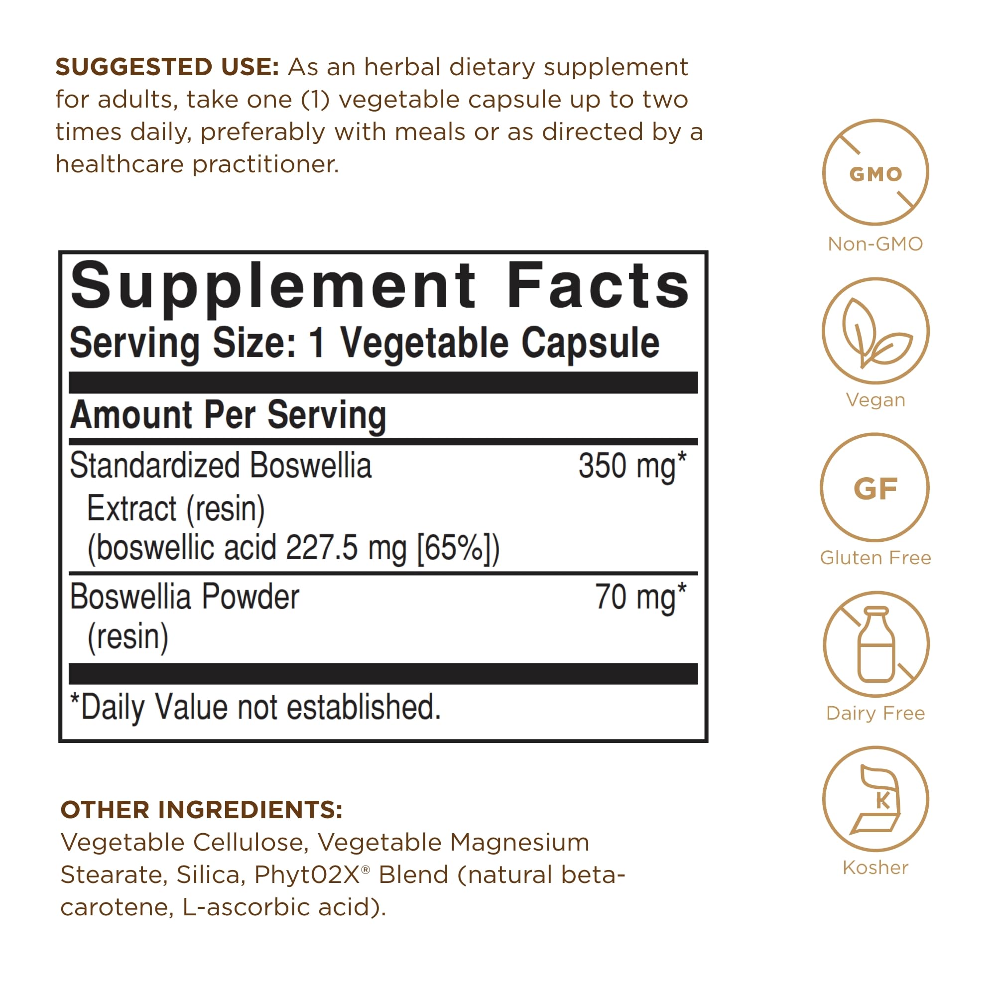 SOLGAR Boswellia Resin Extract Vegetable Caps, 60 CT - Standardized Herbal Extract