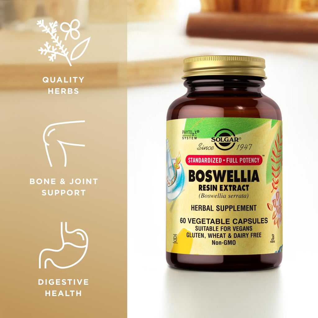 SOLGAR Boswellia Resin Extract Vegetable Caps, 60 CT - Standardized Herbal Extract