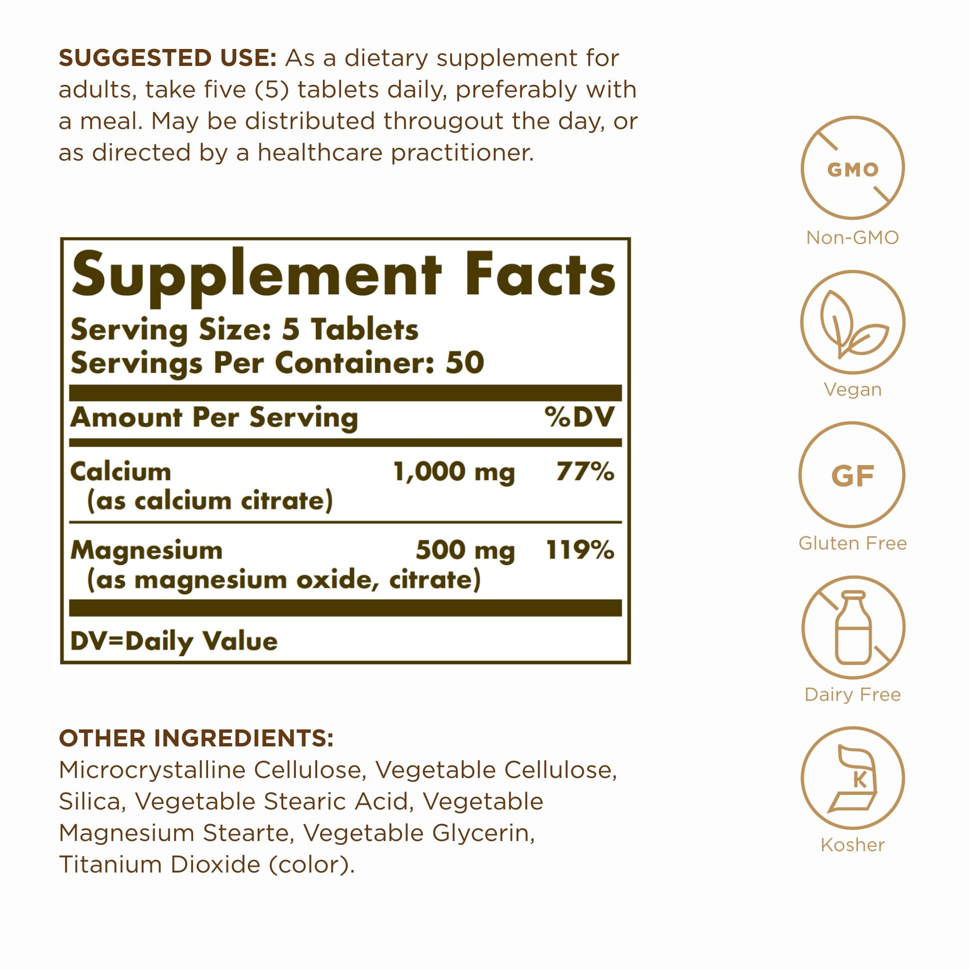 Solgar Calcium Magnesium Citrate – 250 Tablets (Pack of 3) | 150 Total Servings | Supports Healthy Bones & Teeth, Musculoskeletal & Nervous System | Non-GMO & Vegan