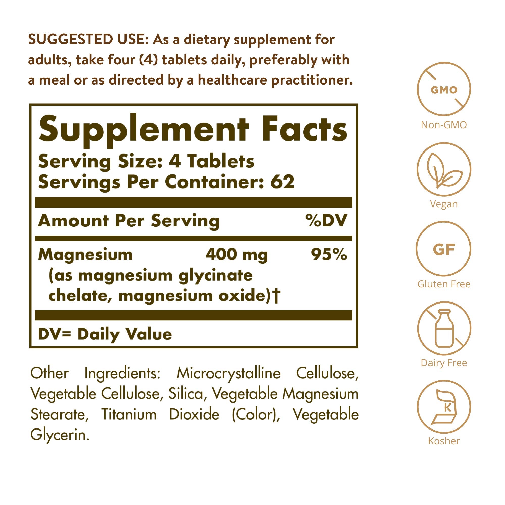 Solgar Chelated Magnesium 250 Tablets – Supports Nerve & Muscle Function