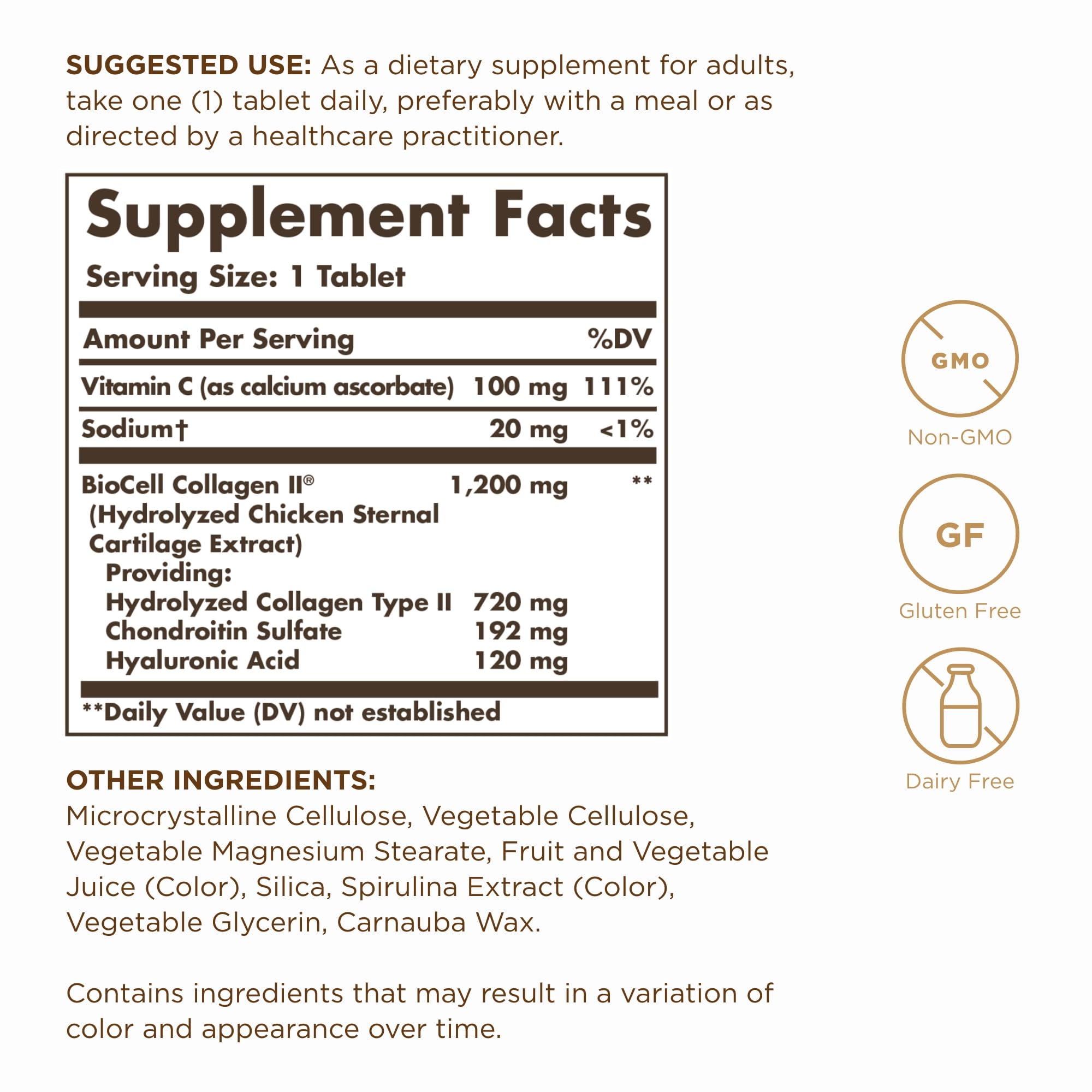 Solgar Collagen Hyaluronic Acid Complex - 30 Tablets | Non-GMO, Gluten & Dairy Free