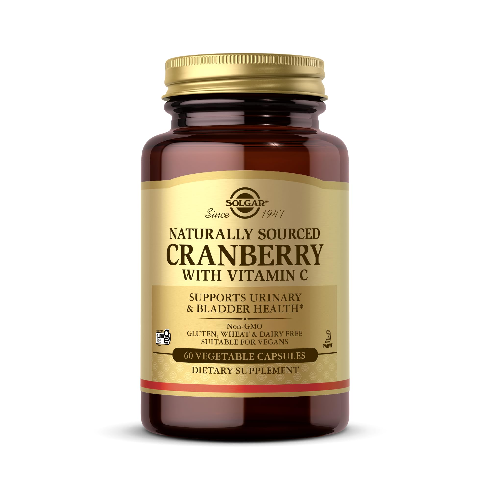 Solgar Cranberry with Vitamin C - 60 Vegetable Capsules | Supports Urinary & Bladder Health - Non-GMO, Vegan, Kosher, Gluten Free