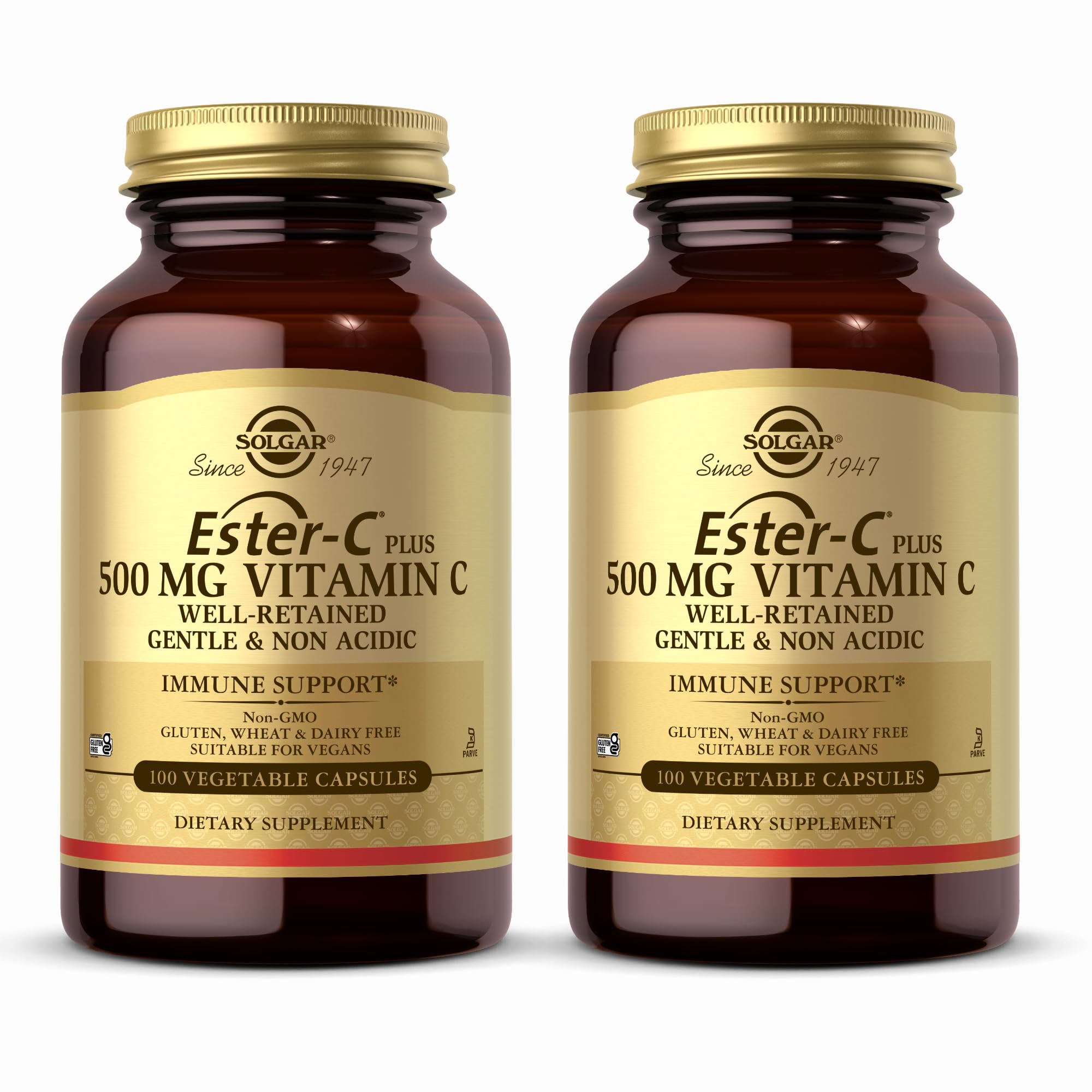 Solgar Ester-C Plus 500 mg Vitamin C – 200 Servings (2 x 100 Veg Capsules)
