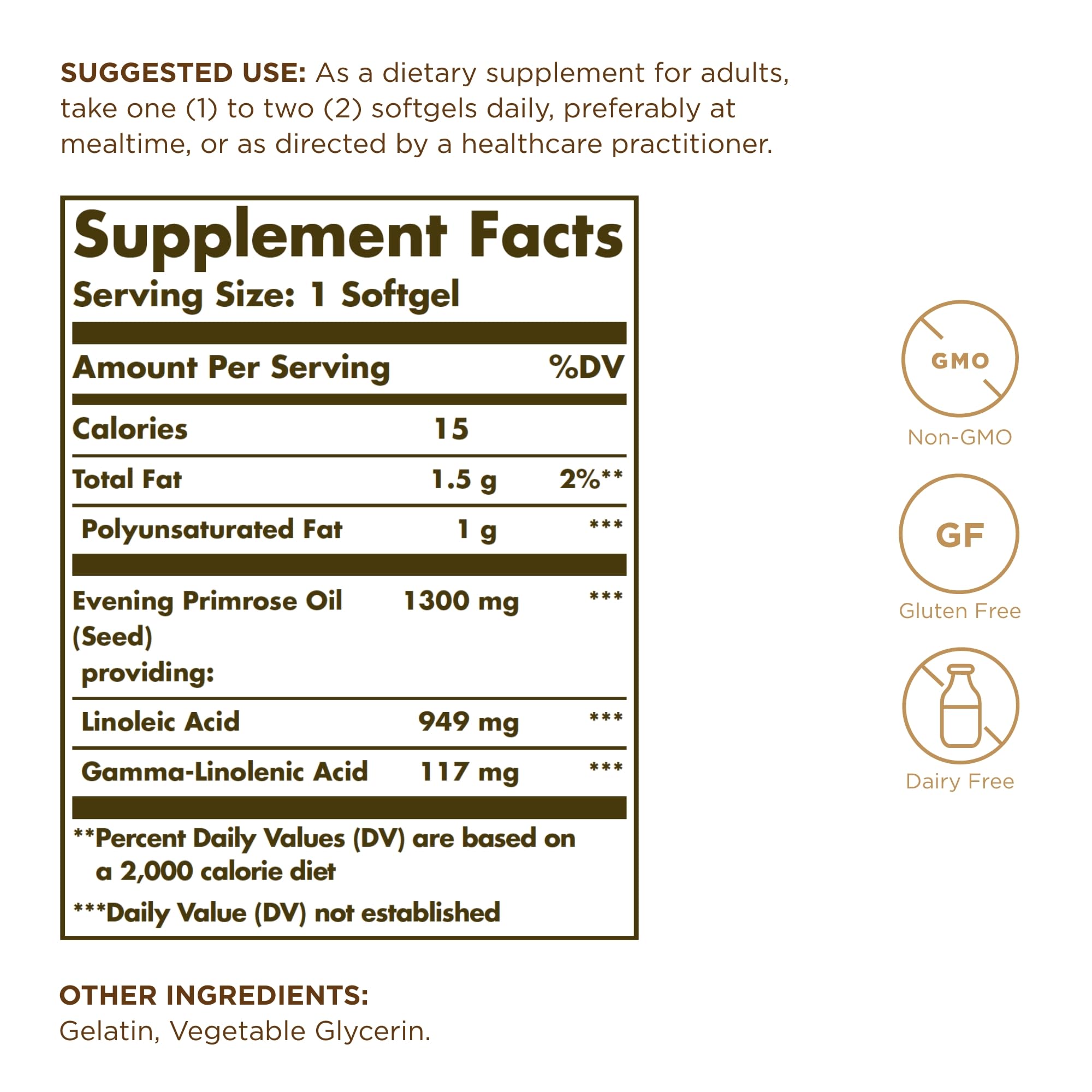 Solgar Evening Primrose Oil 1300 mg – 60 Softgels (Pack of 2) | Healthy Skin