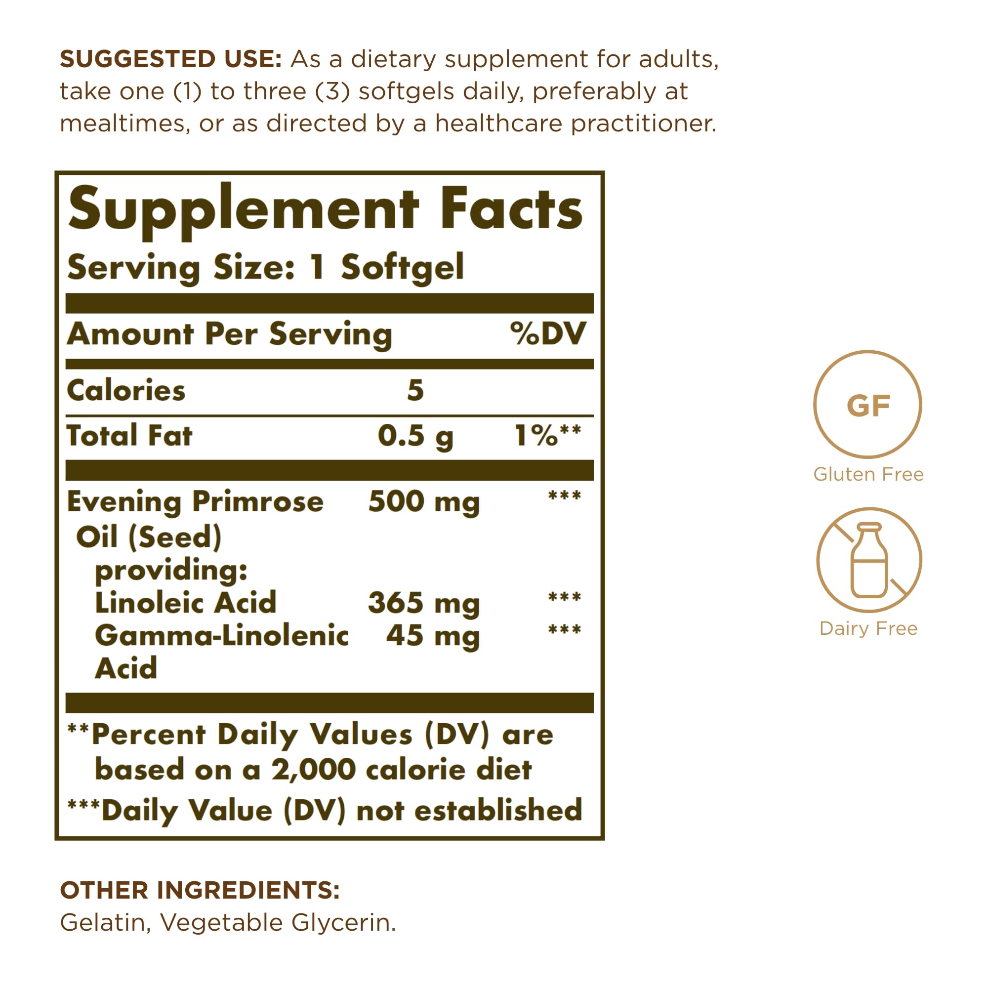 Solgar Evening Primrose Oil 500 mg – 360 Servings, 2 Pack | Gluten Free & Dairy Free