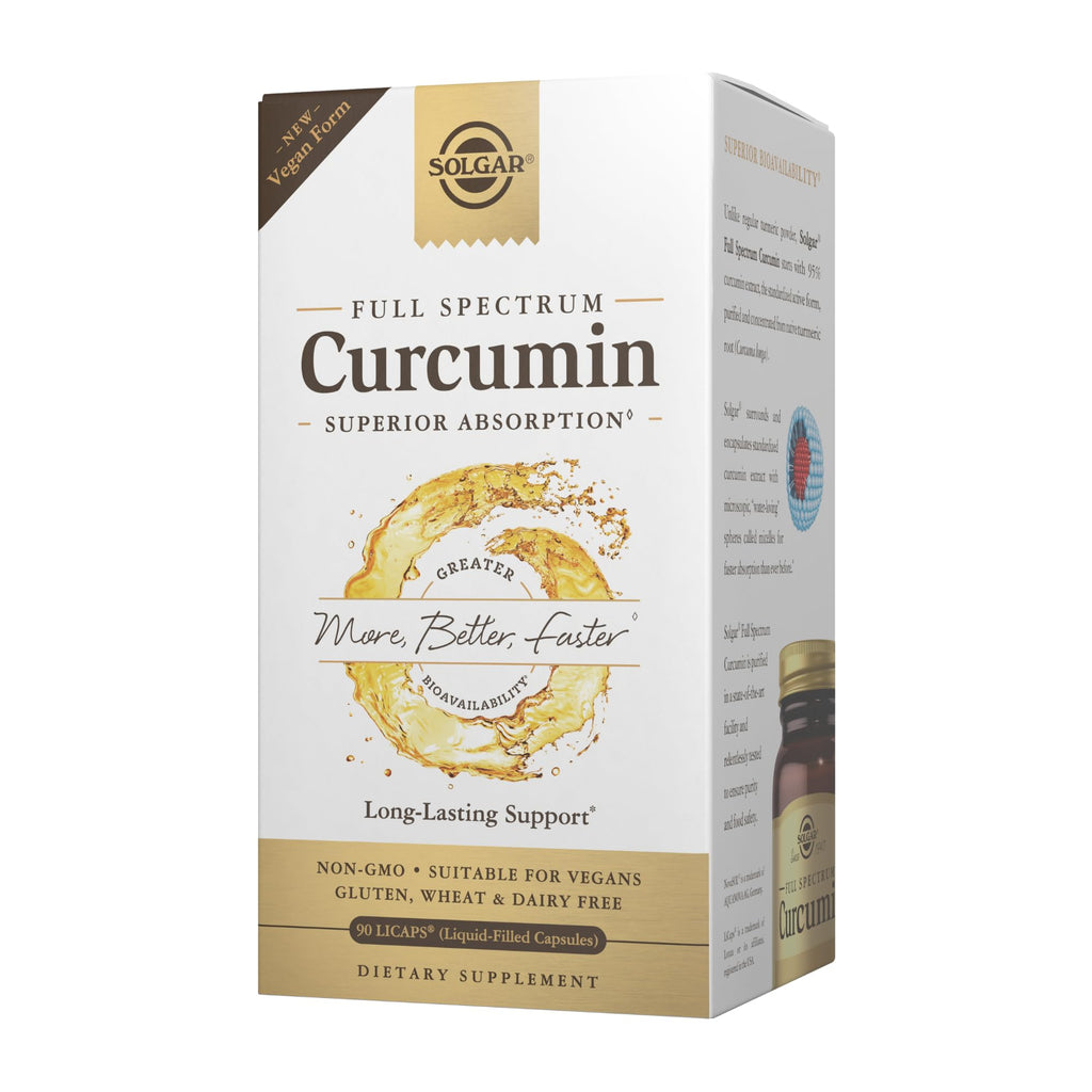 Solgar Full Spectrum Curcumin - 90 LICaps | Superior Absorption for Brain, Joint & Immune Health