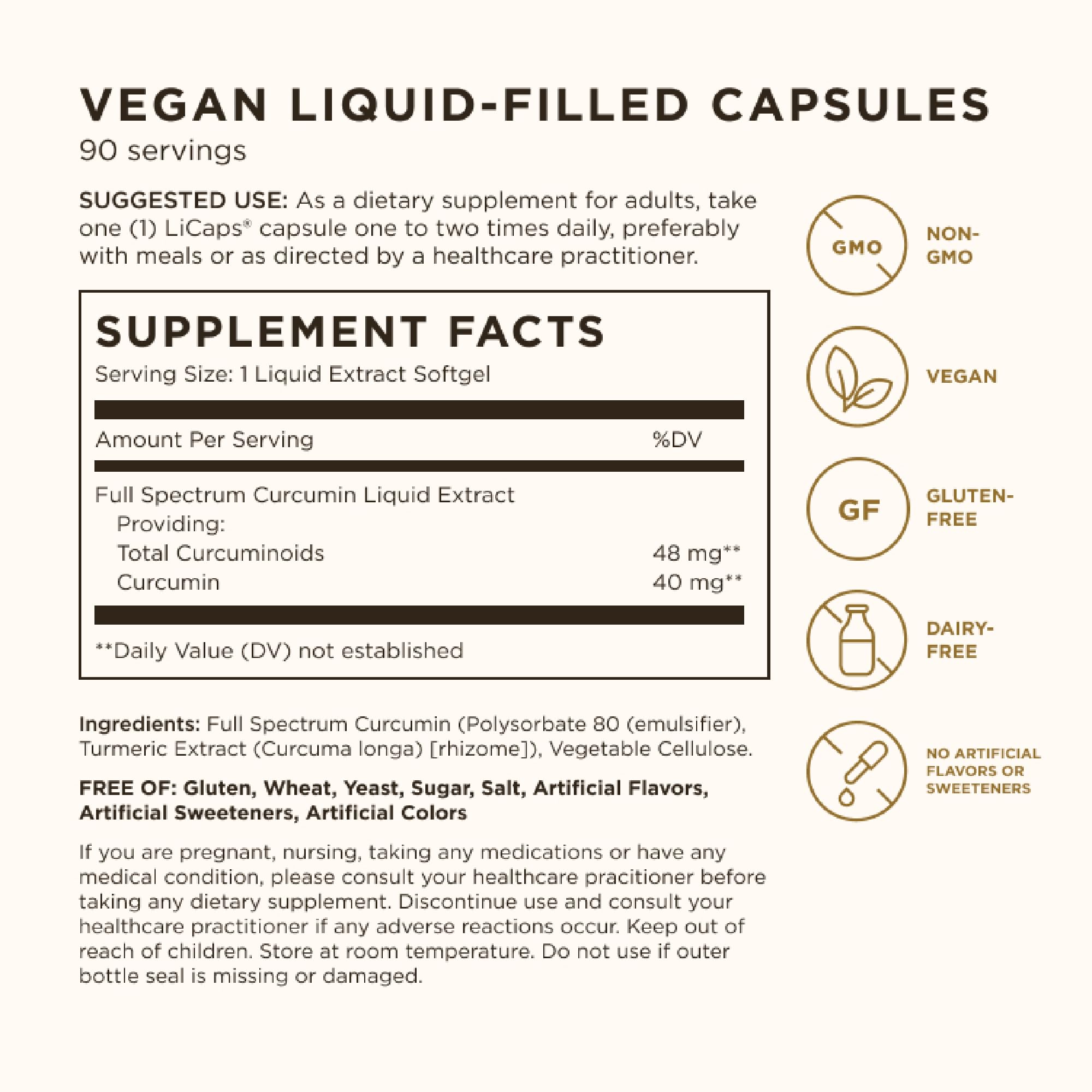 Solgar Full Spectrum Curcumin – 90 LCaps x2 Pack | Superior Absorption, Brain & Joint Health | Non-GMO, Vegan, Gluten Free