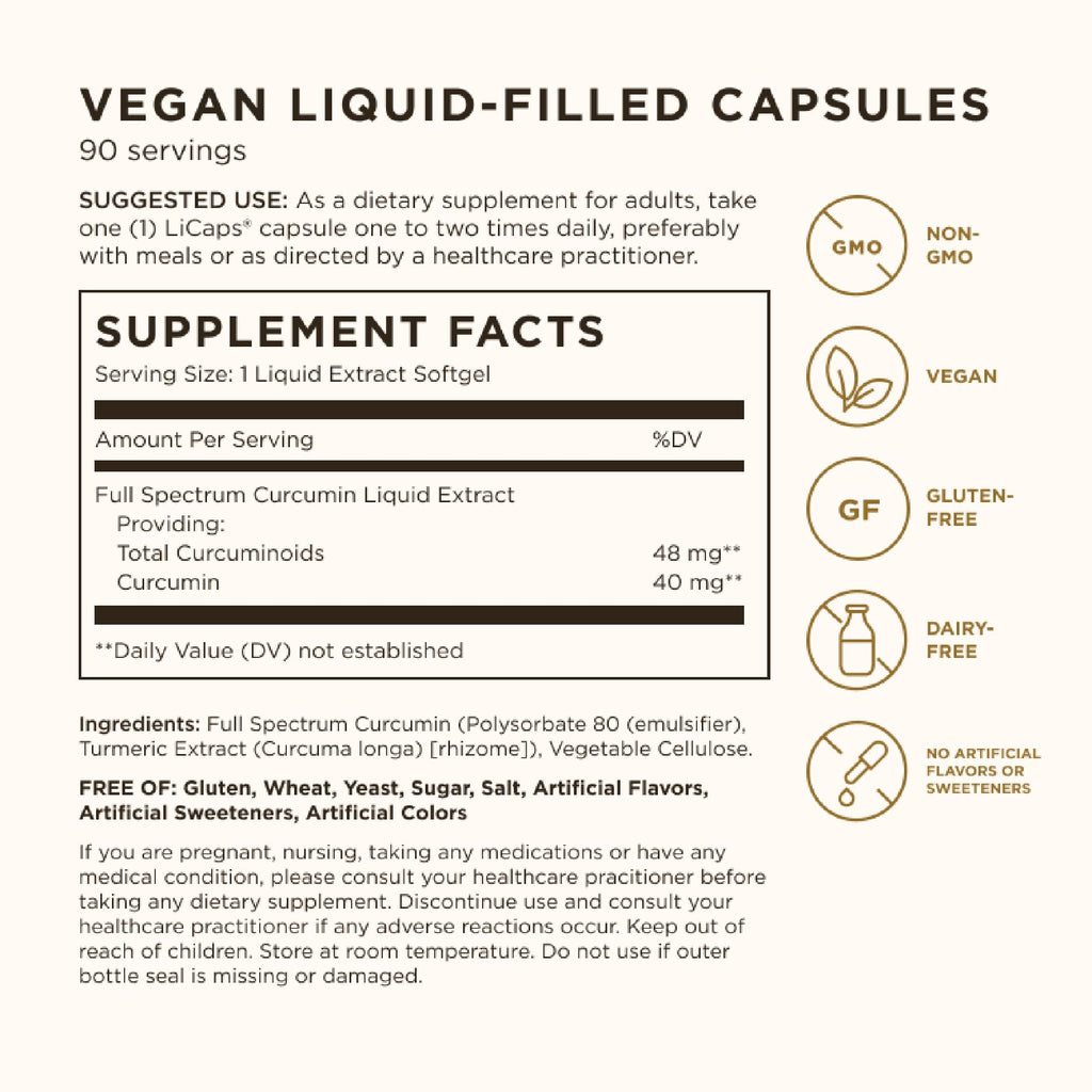 Solgar Full Spectrum Curcumin – 90 LCaps x2 Pack | Superior Absorption, Brain & Joint Health | Non-GMO, Vegan, Gluten Free