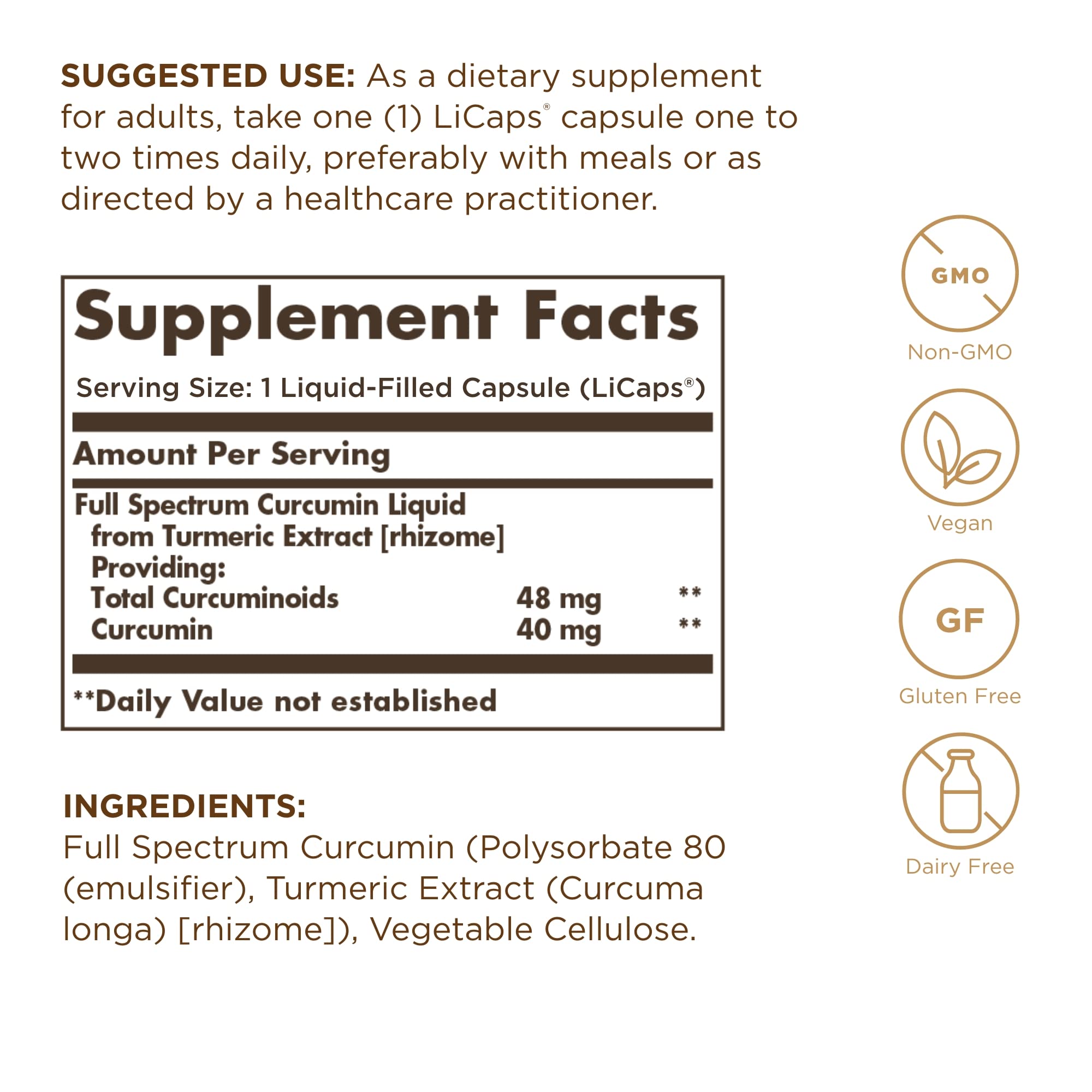 Solgar Full Spectrum Curcumin LiCaps - 30 Servings | Superior Absorption, Brain & Immune Health