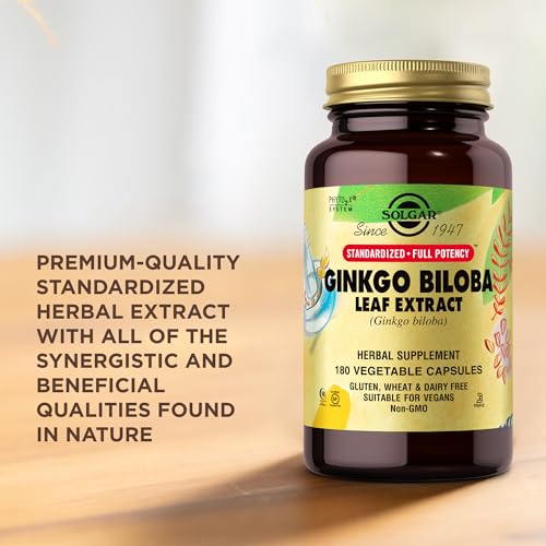 Solgar Ginkgo Biloba Leaf Extract - 180 Veg Capsules | Standardized Full Potency (SFP)