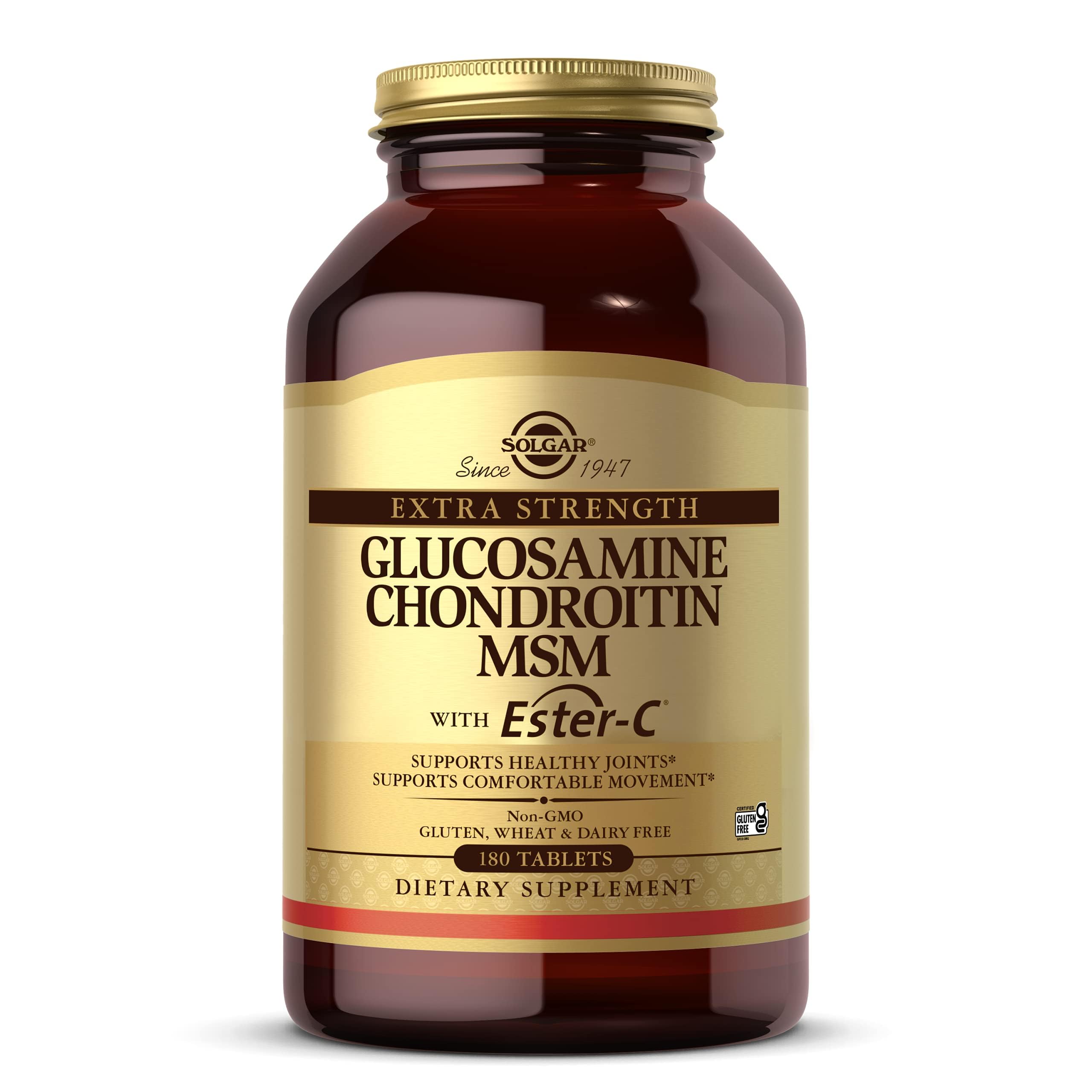 Solgar Glucosamine Chondroitin MSM Ester-C – 180 Tablets | Joint Support