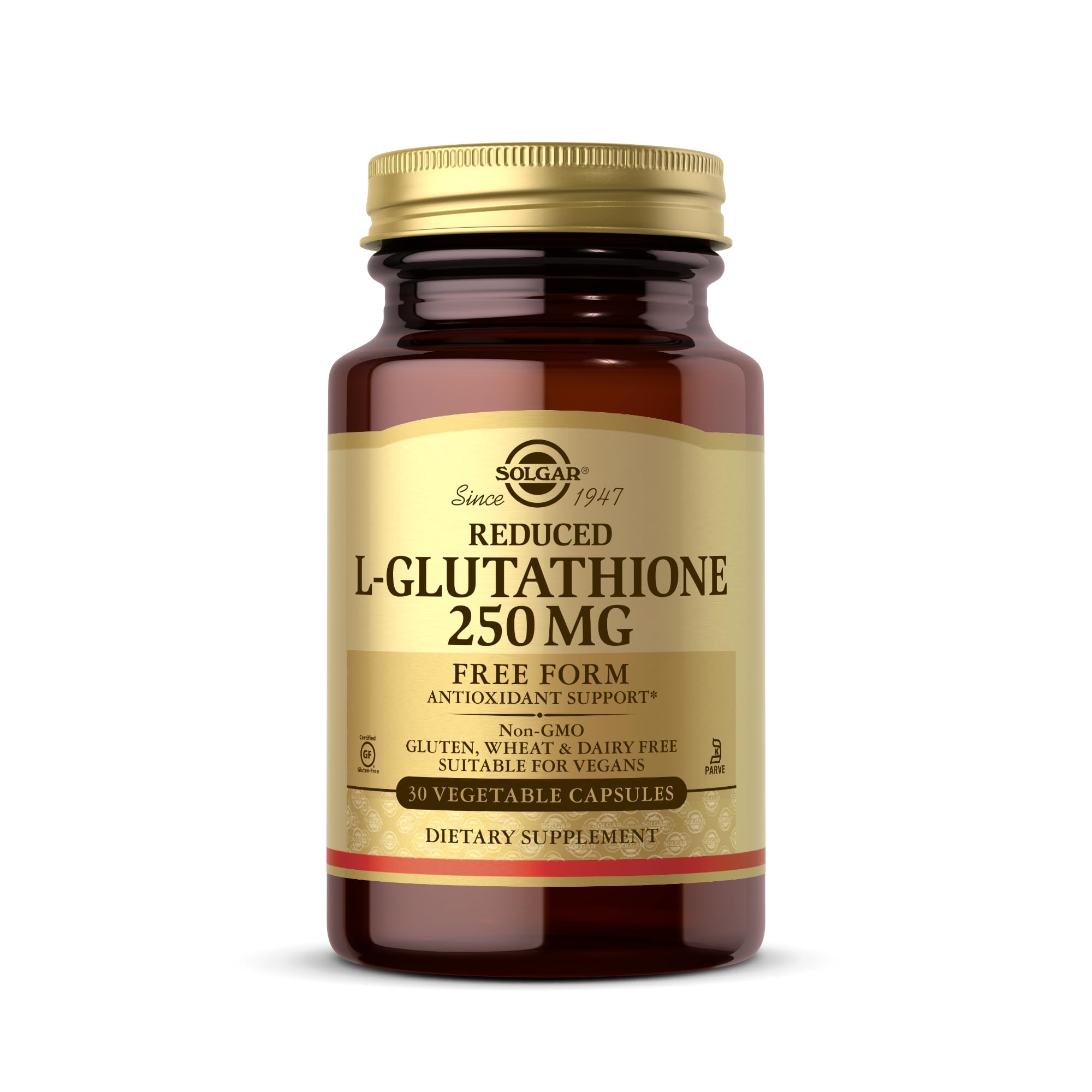 Solgar Reduced L-Glutathione 250 mg | 30 Veg Capsules - Non-GMO, Vegan, Gluten Free