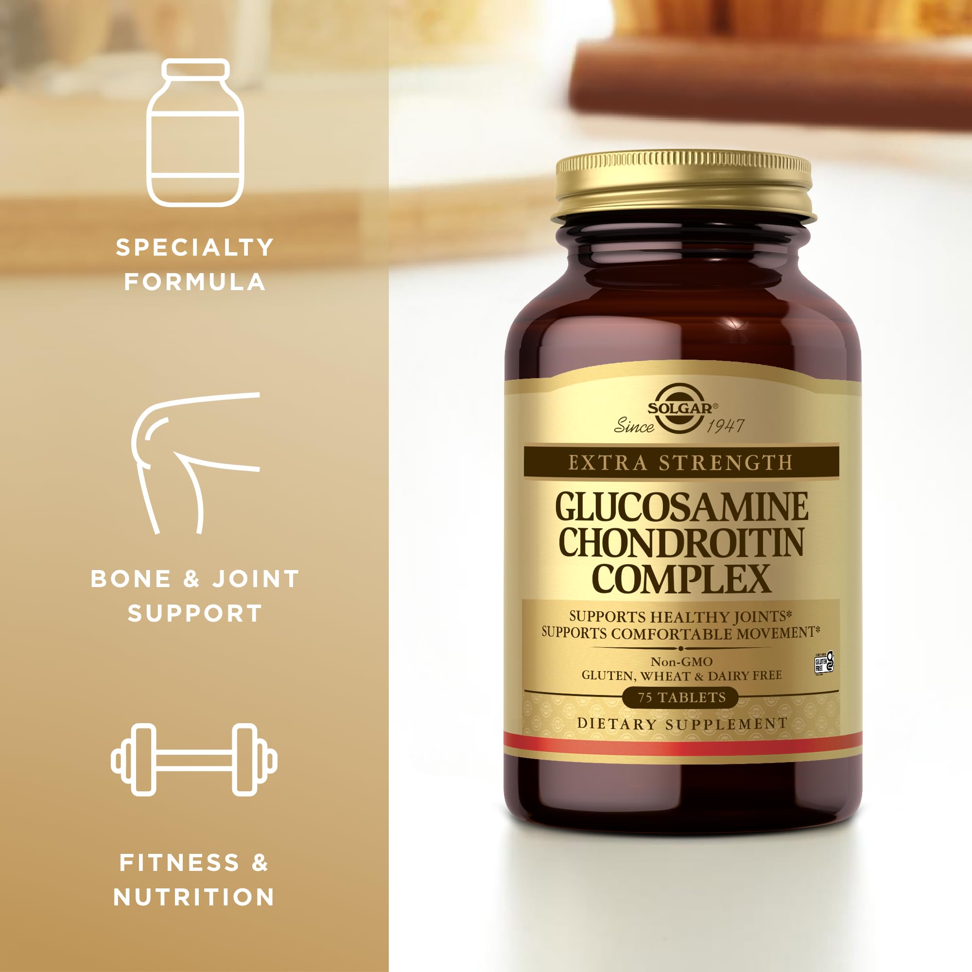 Solgar Extra Strength Glucosamine Chondroitin Complex - 75 Tablets | Supports Healthy Joints