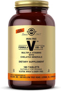 Solgar Iron-Free VM-75 Multivitamin with Chelated Minerals – 180 Tablets | Vegan, Gluten & Dairy Free