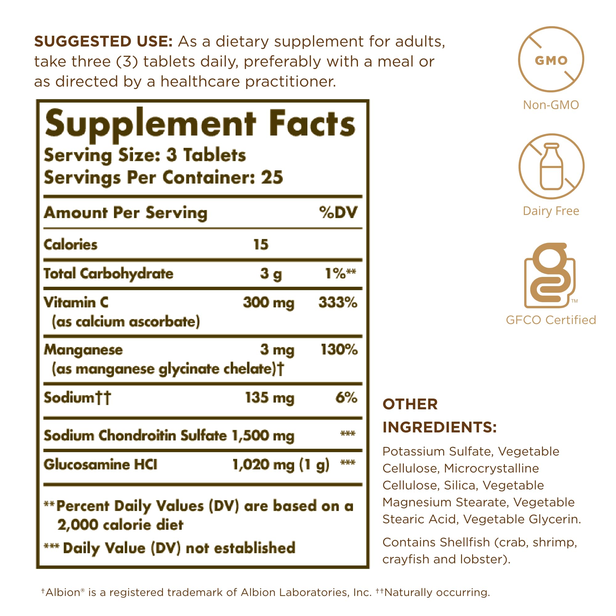 Solgar Extra Strength Glucosamine Chondroitin Complex - 75 Tablets | Supports Healthy Joints