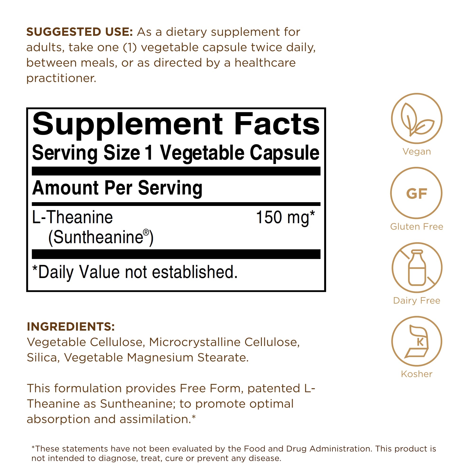 Solgar L-Theanine 150 mg – 60 Veg Capsules – Relaxation Support