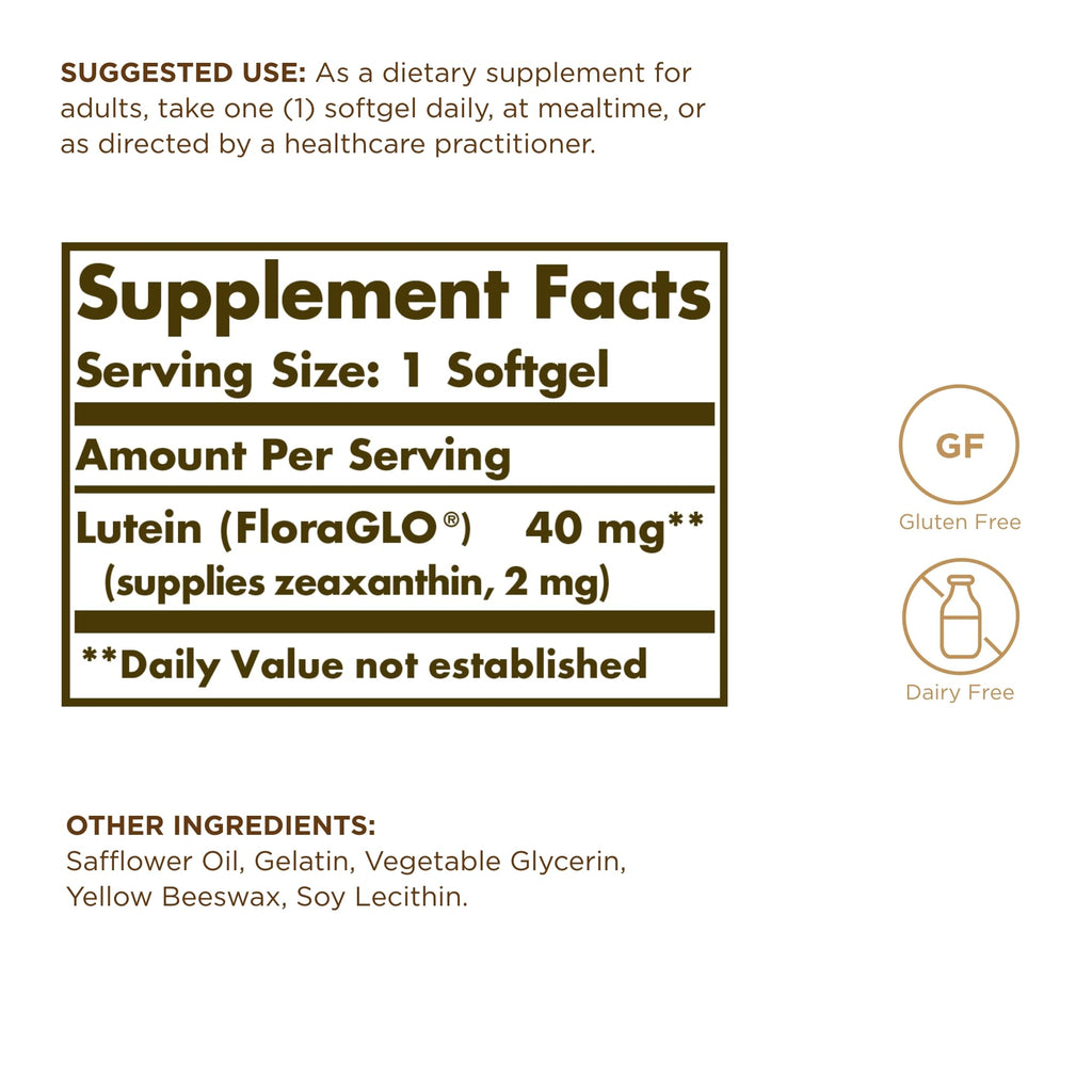 Solgar Lutein 40 mg - 30 Softgels (Pack of 3) | Eye Health & Blue Light Protection