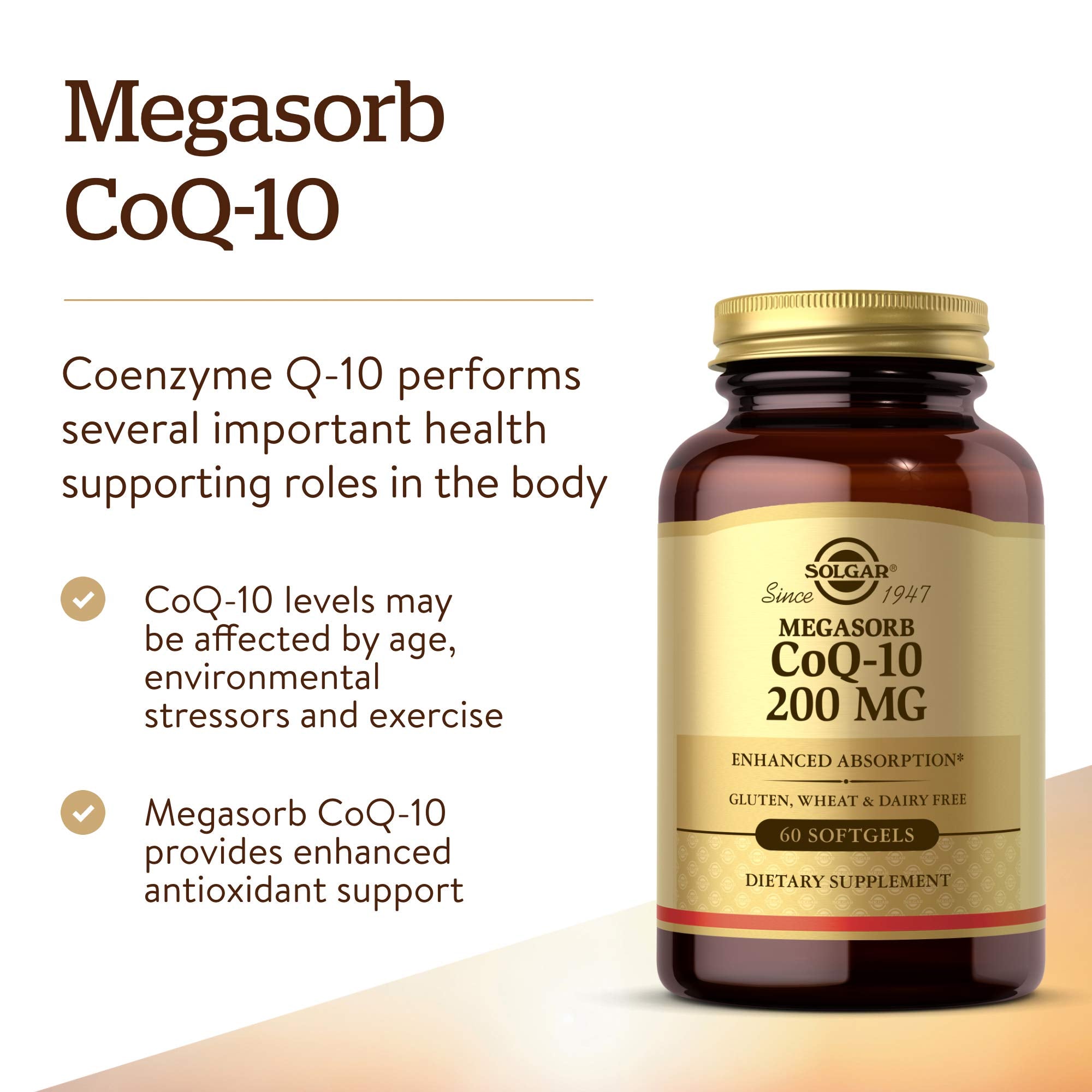 Solgar Megasorb CoQ-10 200 mg – 60 Softgels | Heart & Brain Support