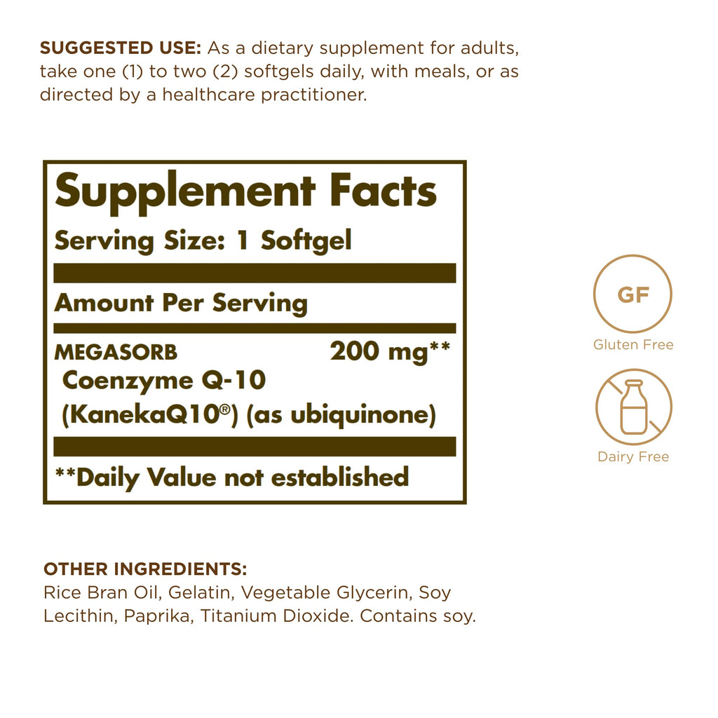 Solgar Megasorb CoQ-10 200 mg - 30 Softgels | Enhanced Absorption