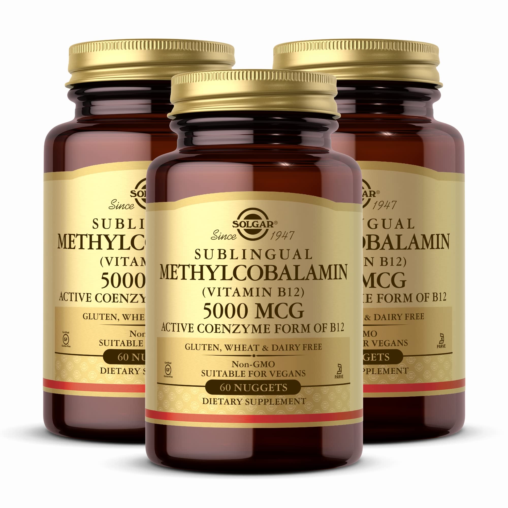 Solgar Methylcobalamin 5000 mcg Nuggets – Cherry Flavor, 180 Servings | Energy Metabolism, Vegan