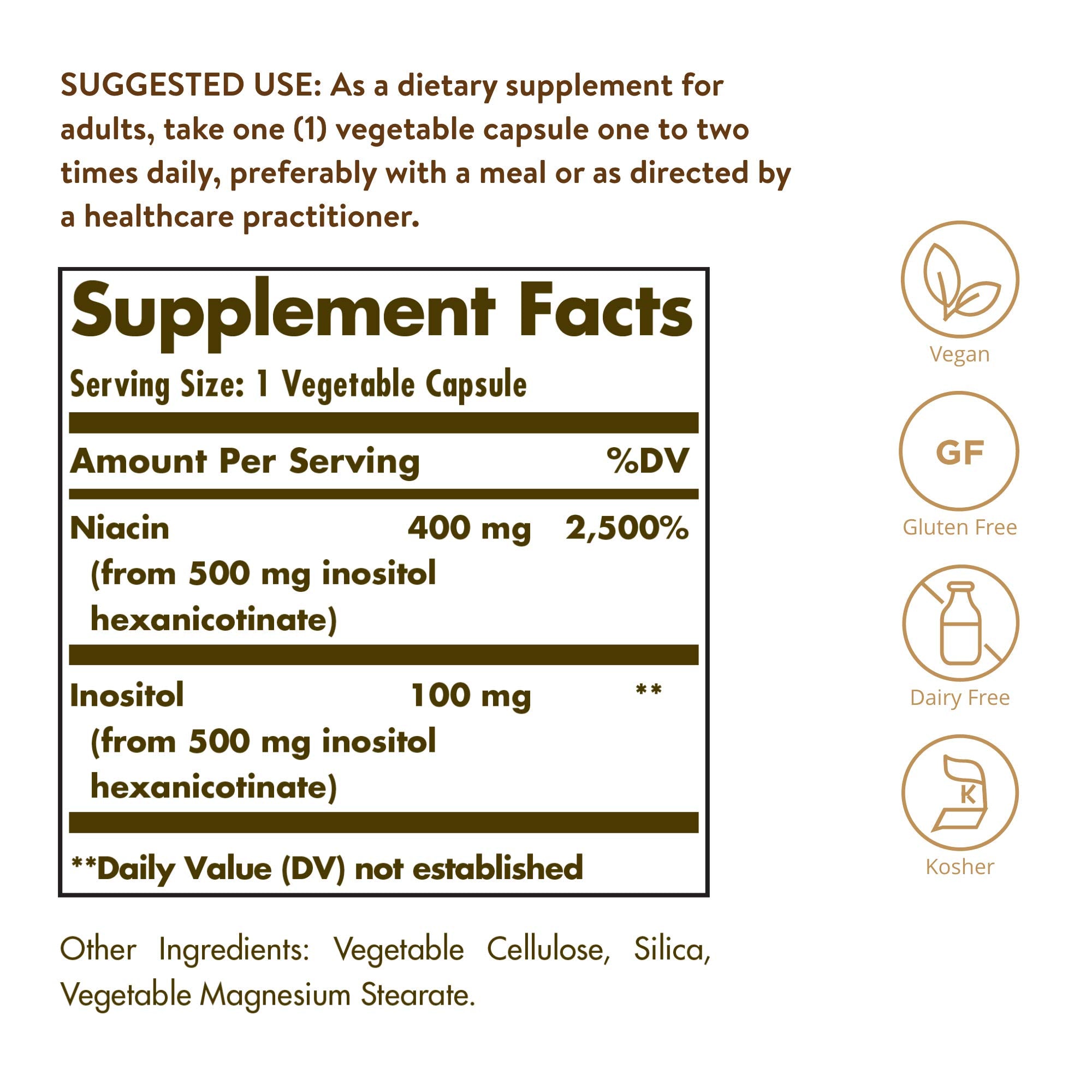 Solgar No-Flush Niacin 500 mg – 250 Veg Caps | Energy Metabolism