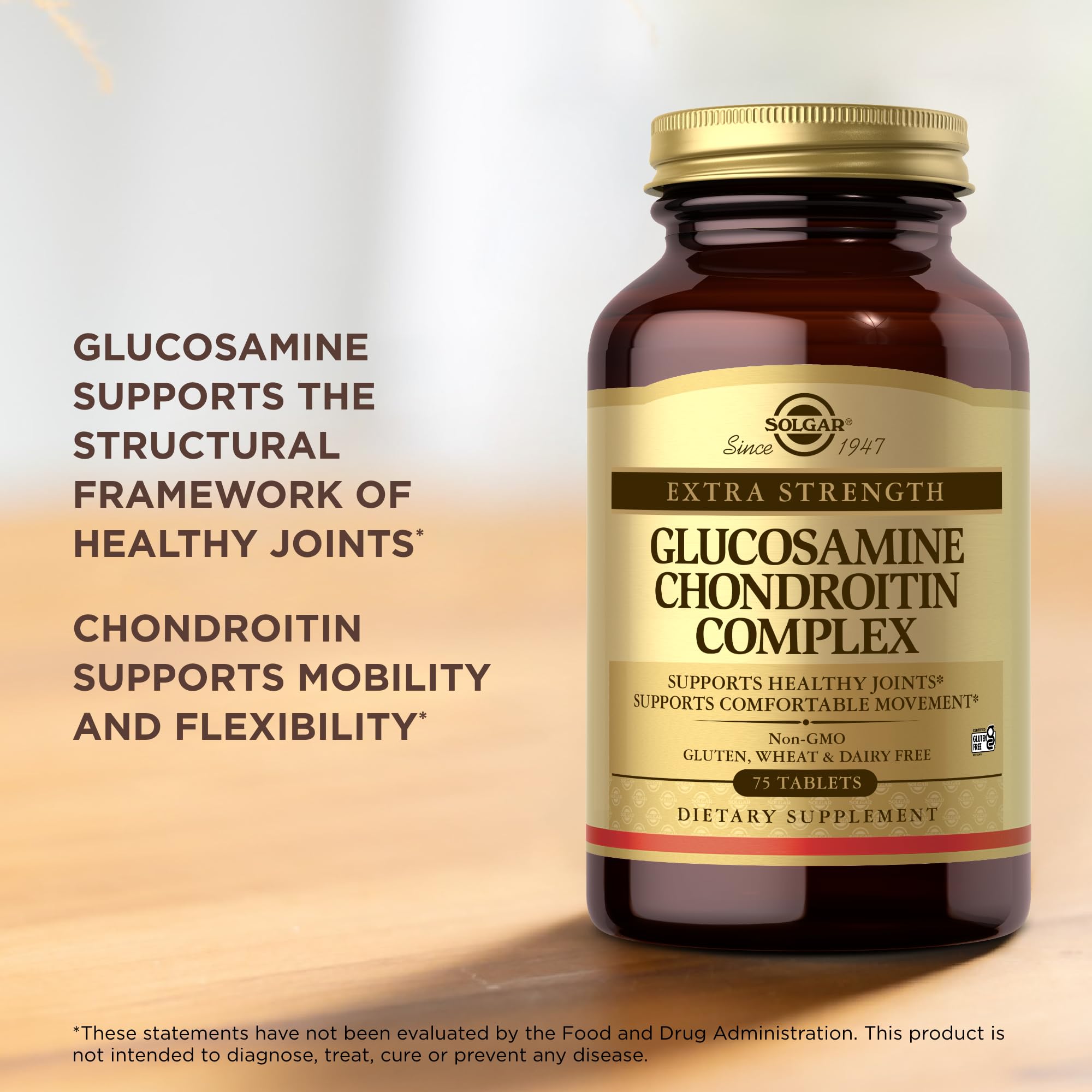 Solgar Extra Strength Glucosamine Chondroitin Complex - 75 Tablets | Supports Healthy Joints