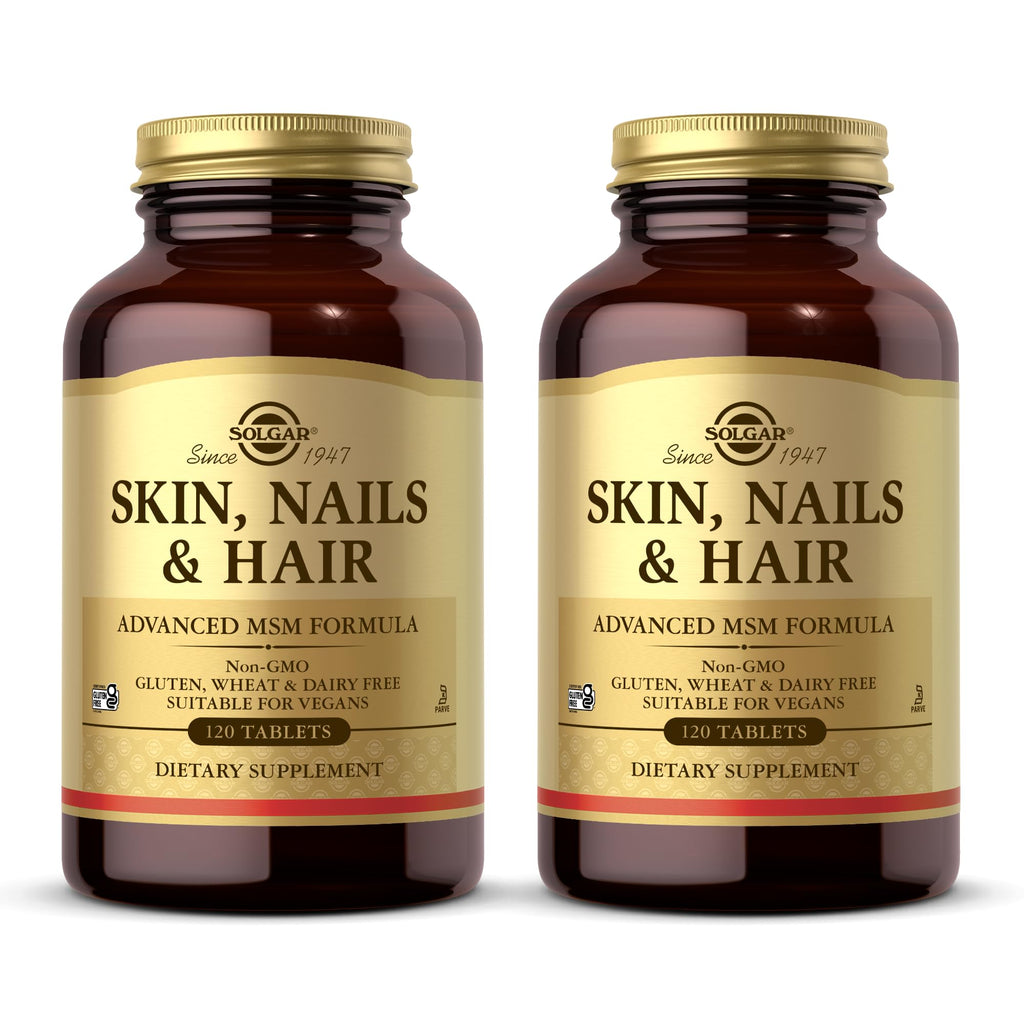 Solgar Skin, Nails & Hair - 120 Tablets Pack of 2 | Advanced MSM Formula | Non-GMO, Vegan, Gluten & Dairy Free | 120 Servings