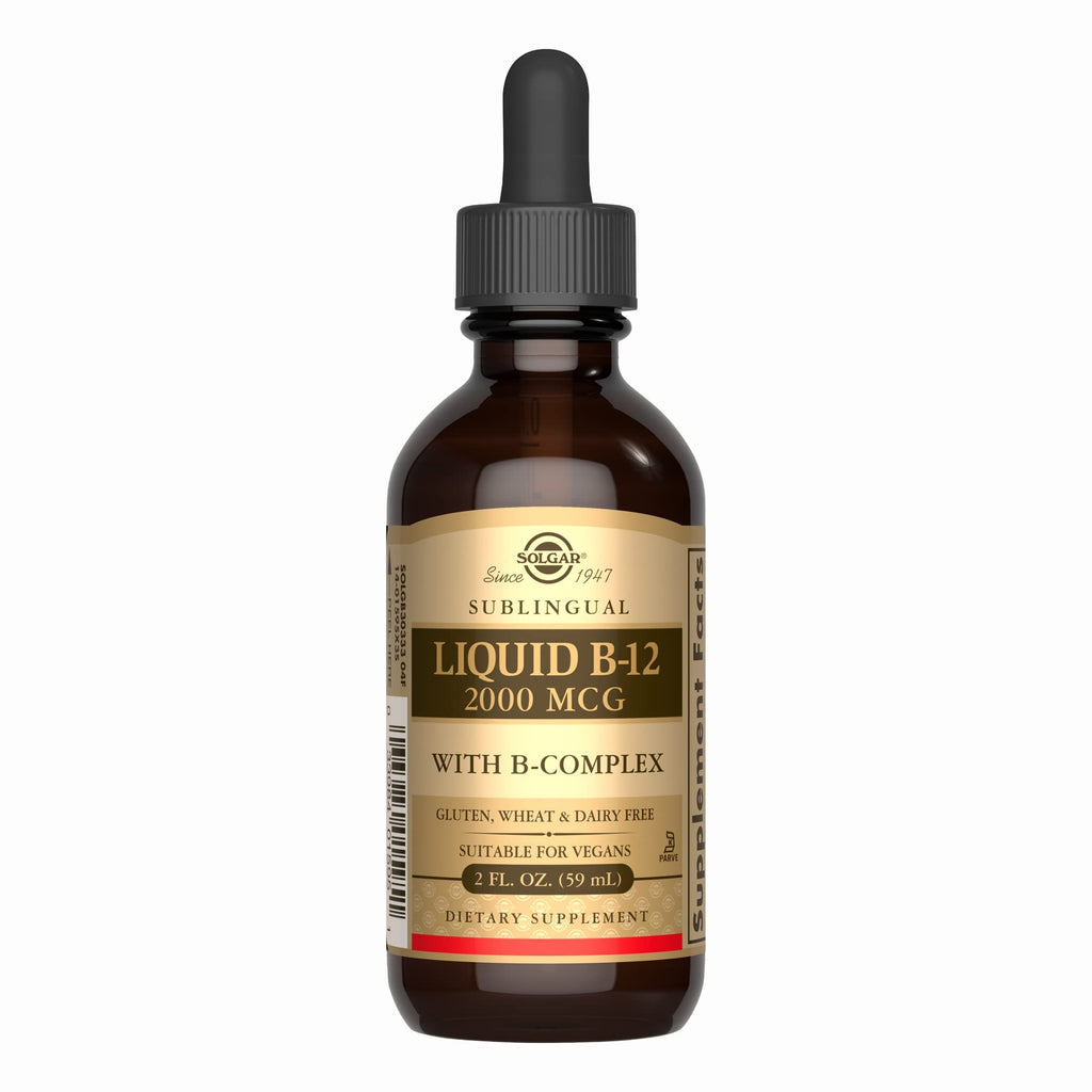 Solgar Sublingual Liquid B-12 with B-Complex - 2 fl oz | Energy, Immune & Nervous System Support | Vegan, Kosher & Gluten Free