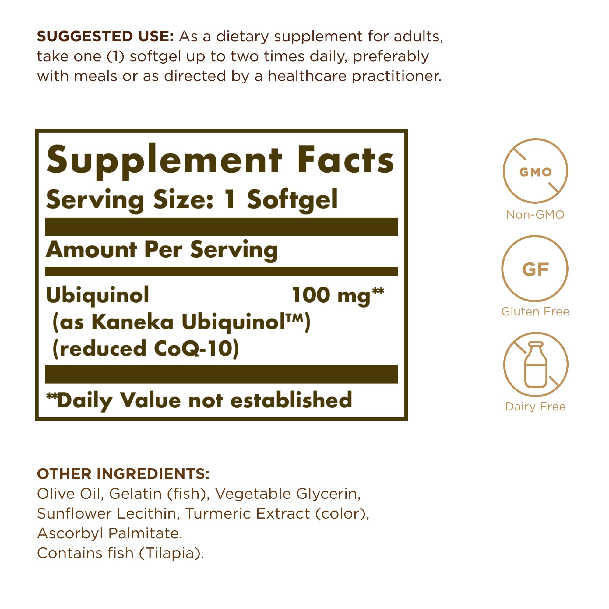 Solgar Ubiquinol 100 mg (Reduced CoQ-10) - 50 Softgels | Advanced Antioxidant Support